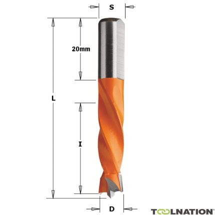 CMT 306.030.21 Drevelboor HM 3 x 8 x 55,5 mm Rechts - 2