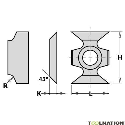 CMT 790.162.00 HW wisselmes Profiel 16 x 22 x 5 mm Radius 2 10 stuks - 1