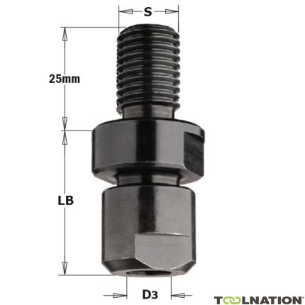 CMT 796.141.00 Freesdragermandrijn voor freesmachine 63mm, schacht 14x2mm - 1