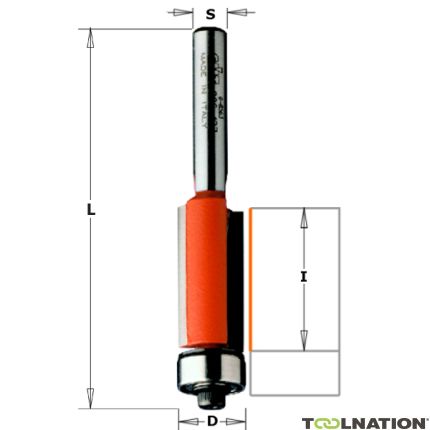 CMT 906.095.11 Uitloopfrees met kopse geleider 9,5 x 25,4 mm schacht 8 mm - 3