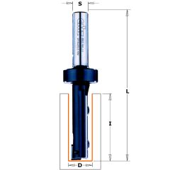 CMT 653.685.12 Rechte frees met WPL messen CNC Z1+1 18 mm x 120 mm schacht 20 mm