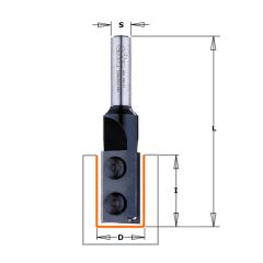 CMT 654.662.11 Rechte frees met wisselbare messen Z2 16 mm x 104,8 mm schacht 20 mm