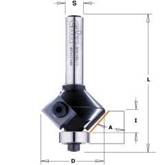 CMT 659.024.11 Kantenfrees met wisselbare messen + kops lager 22° 25 x 65 mm schacht 6 mm