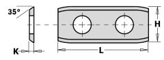 CMT 790.501.00 WPL wisselmes 2 zijdig (afgerond) 50 x 12 x 1,5 mm 10 stuks